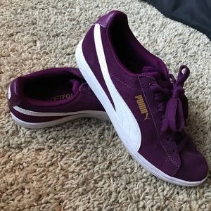 Purple puma sneakers